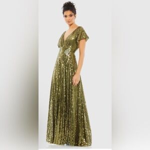 Mac Duggal Olive Sequin Maxi Dress Style 10773 Size 4